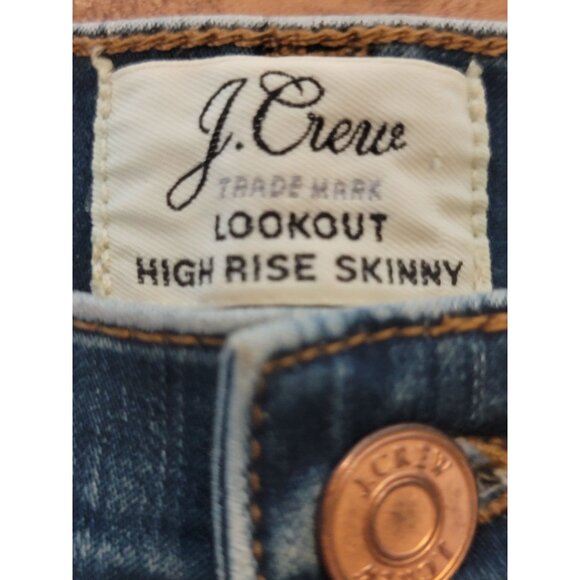 J Crew Denim Blue‎ Jeans Size 24 " Waist Skinny Fit Straight Leg - Picture 4 of 7